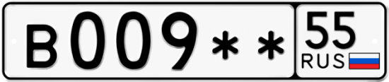 Купить гос номер В009** 55