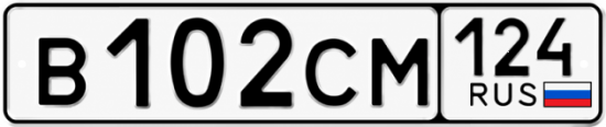 Купить гос номер В102СМ 124