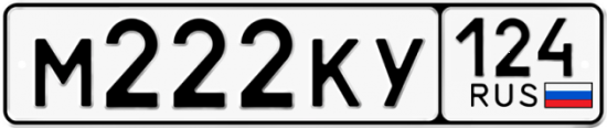 Купить гос номер М222КУ 124