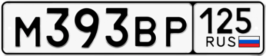 Купить гос номер М393ВР 125